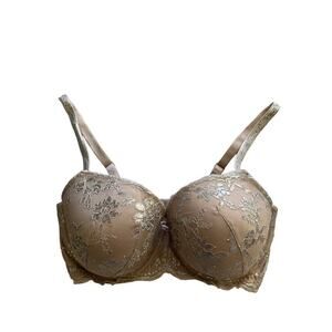Victoria’s Secret Dream Angels Demi cup bra Womens Silver lace beige 34DDD